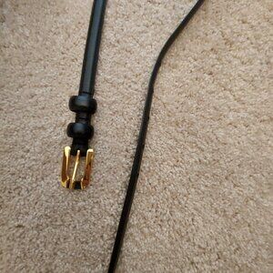 Etienne Aigner Black Gold Leather Skinny belt